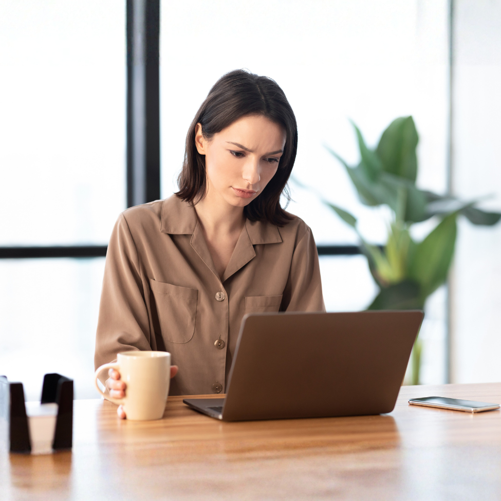 Woman using laptop