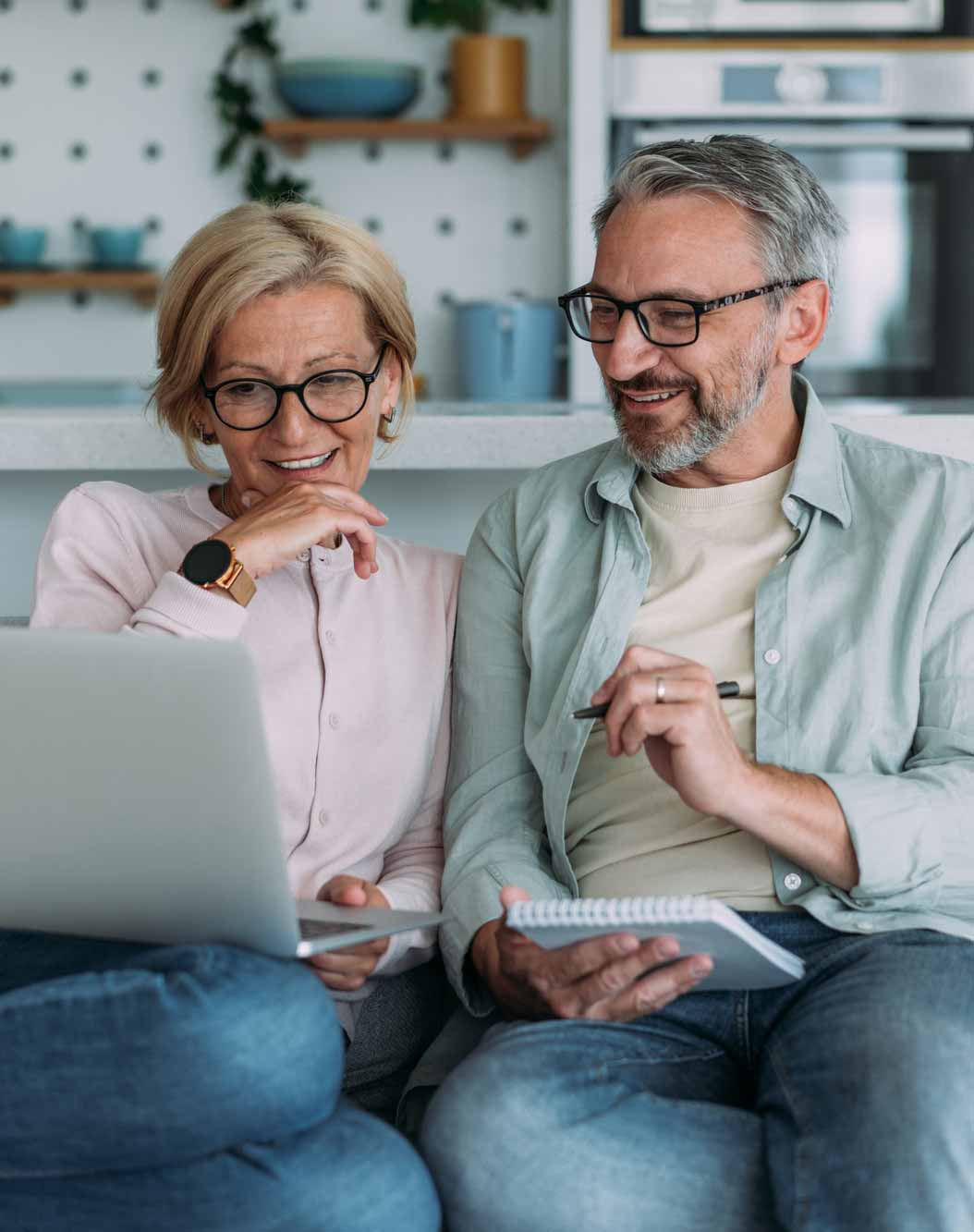 mature couple looking at finances